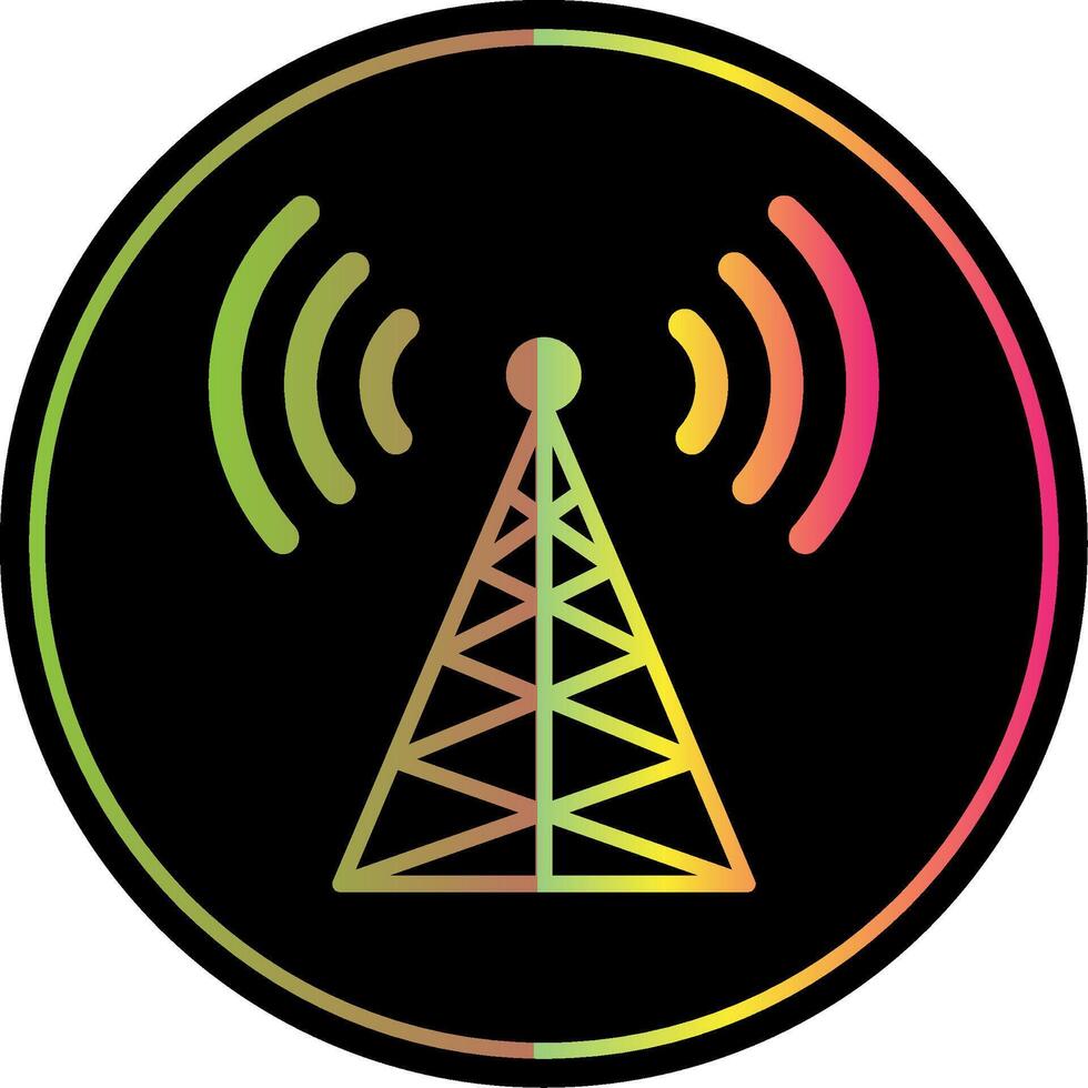 Radio Tower Glyph Due Color Icon Design vector