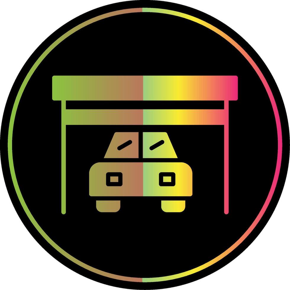 Garage Glyph Due Color Icon Design vector