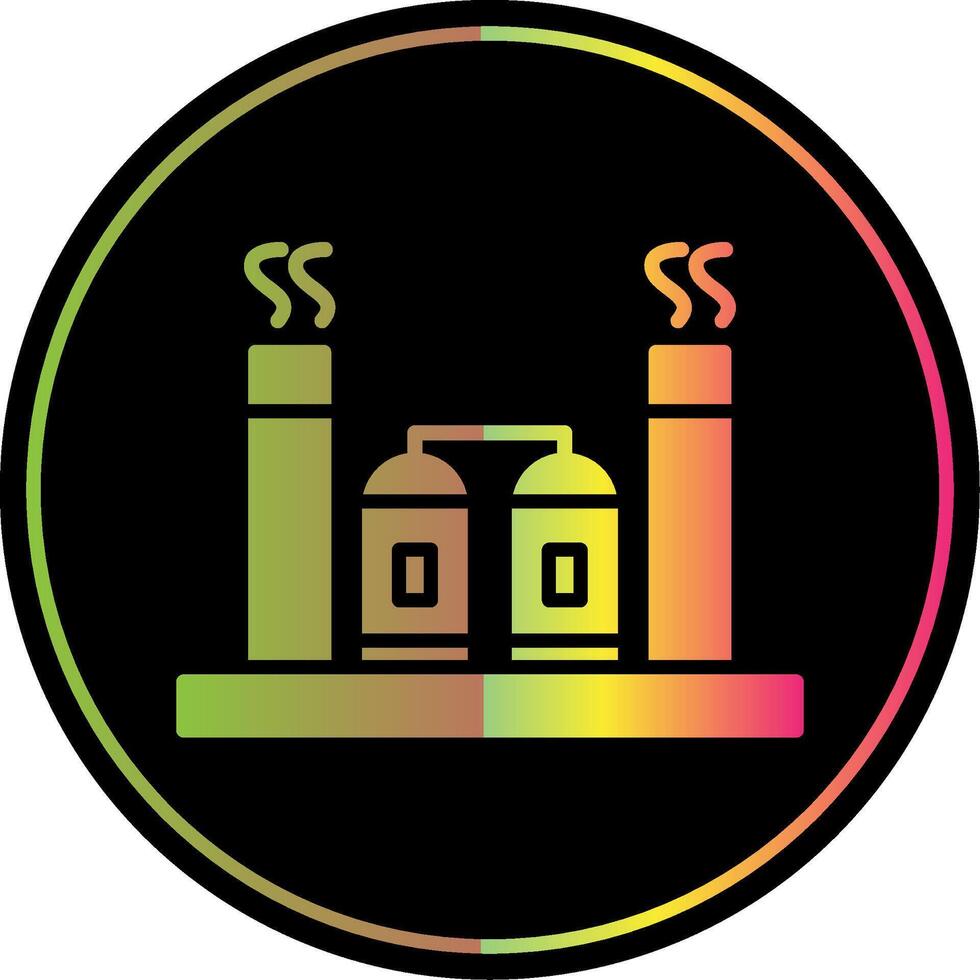 Oil Refininery Glyph Due Color Icon Design vector