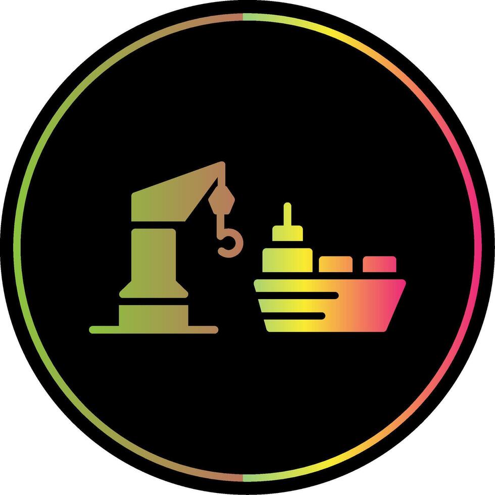 Harbor Glyph Due Color Icon Design vector