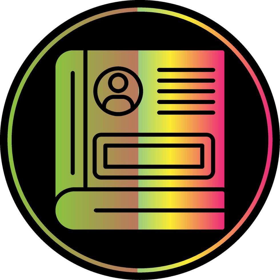 Contact Book Glyph Due Color Icon Design vector