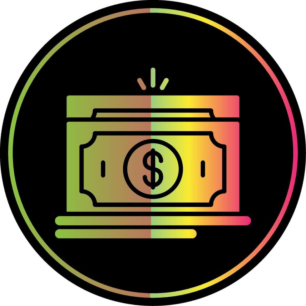 Money Glyph Due Color Icon Design vector