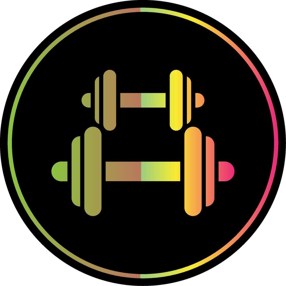Dumbbell Glyph Due Color Icon Design vector