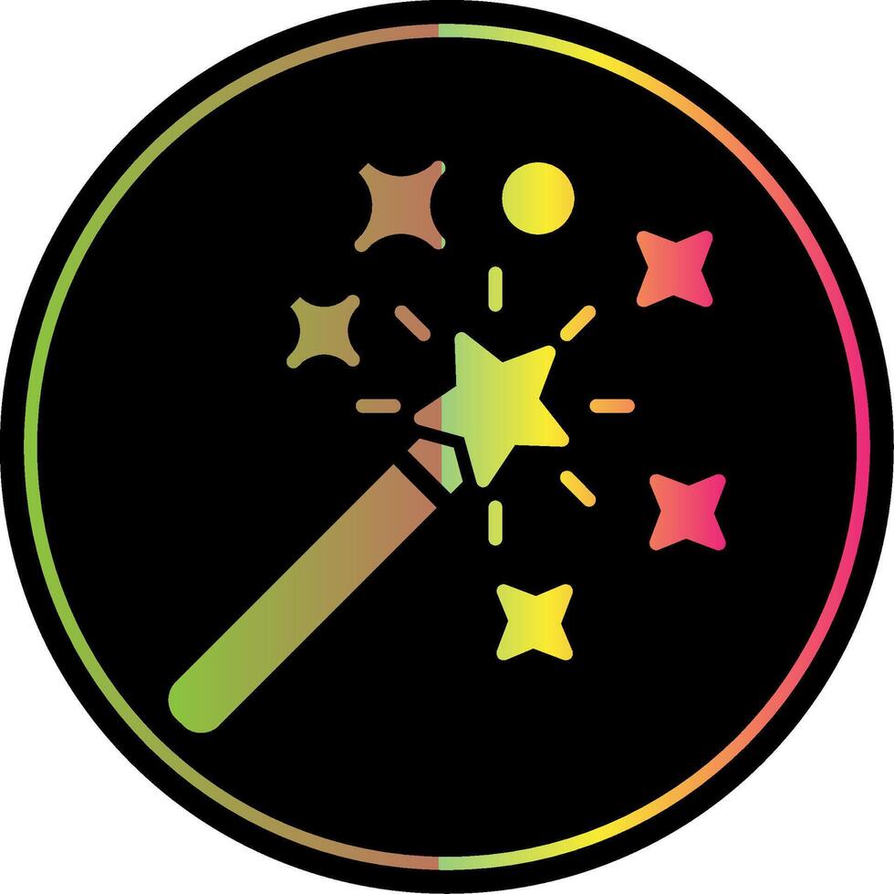 Magic Wand Glyph Due Color Icon Design vector