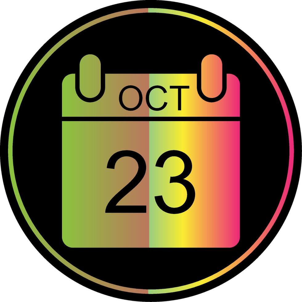 October Glyph Due Color Icon Design vector