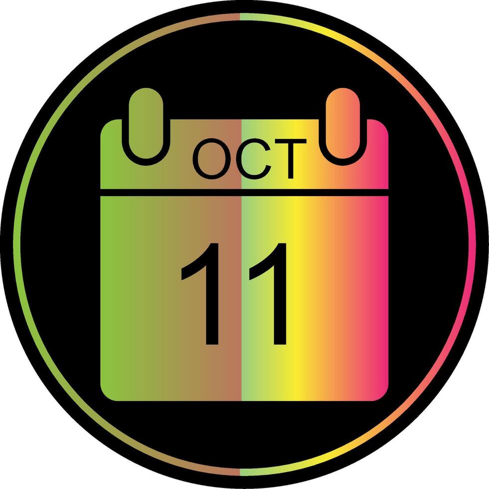 October Glyph Due Color Icon Design vector