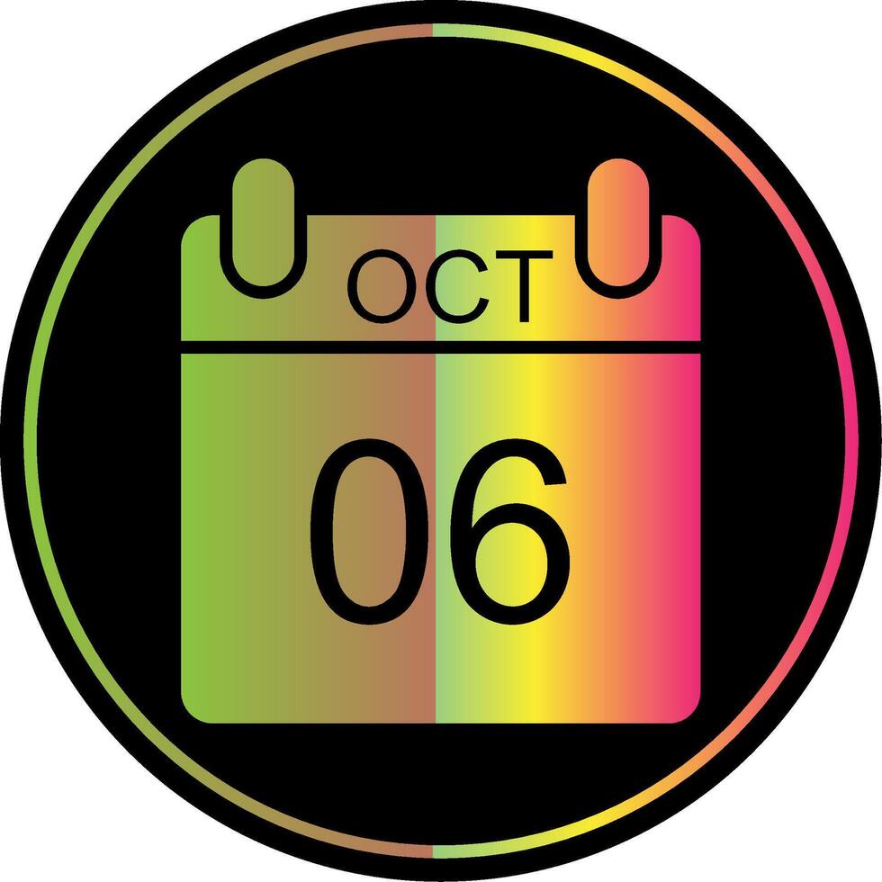 October Glyph Due Color Icon Design vector