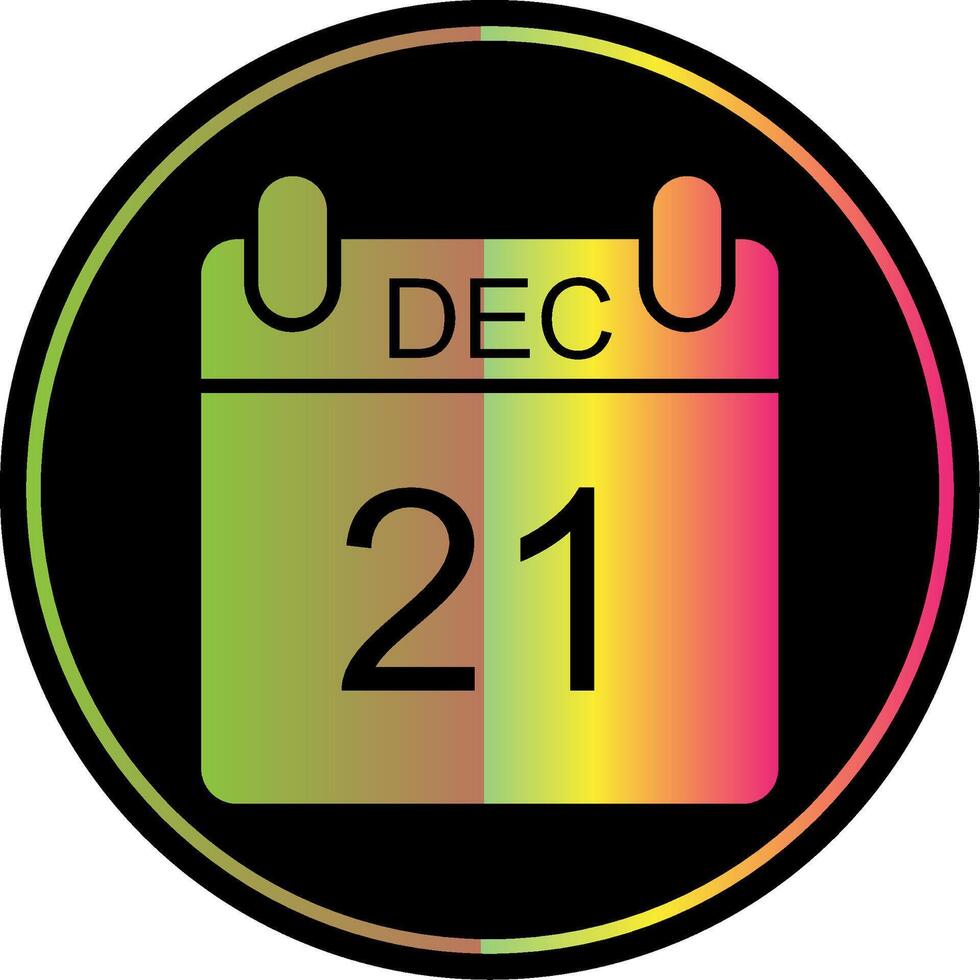 December Glyph Due Color Icon Design vector