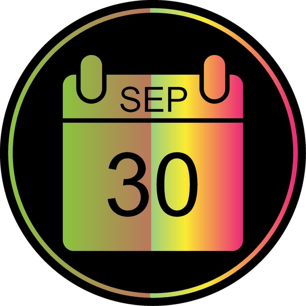 September Glyph Due Color Icon Design vector