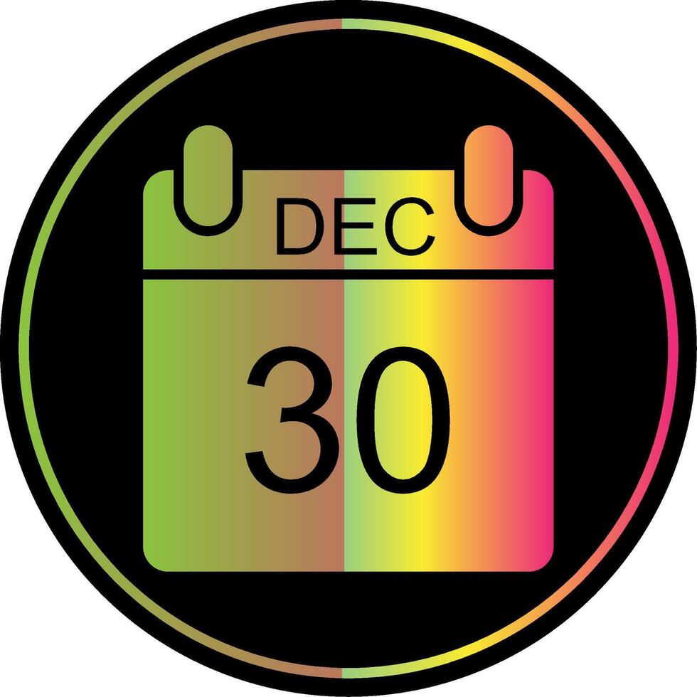 December Glyph Due Color Icon Design vector