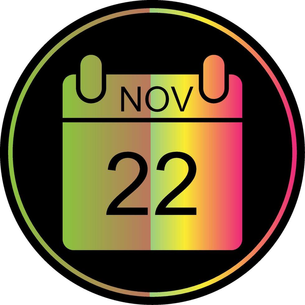 November Glyph Due Color Icon Design vector