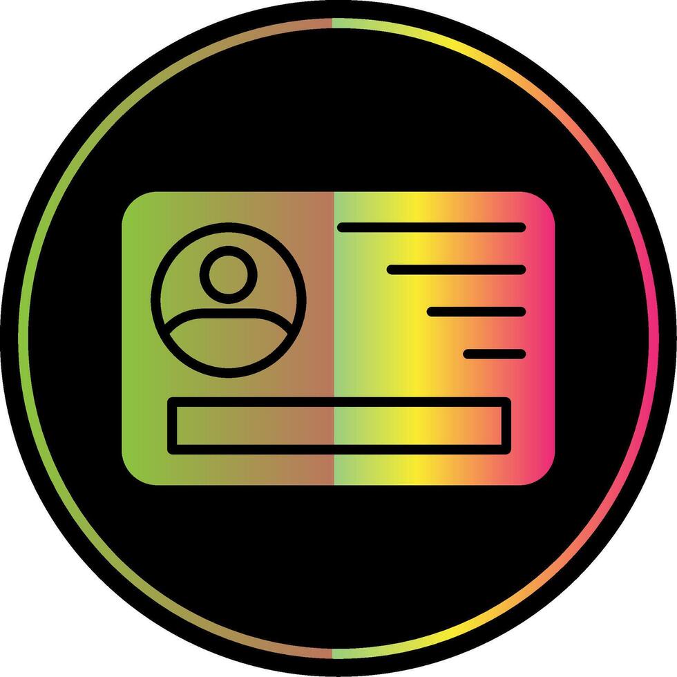 Id Card Glyph Due Color Icon Design vector