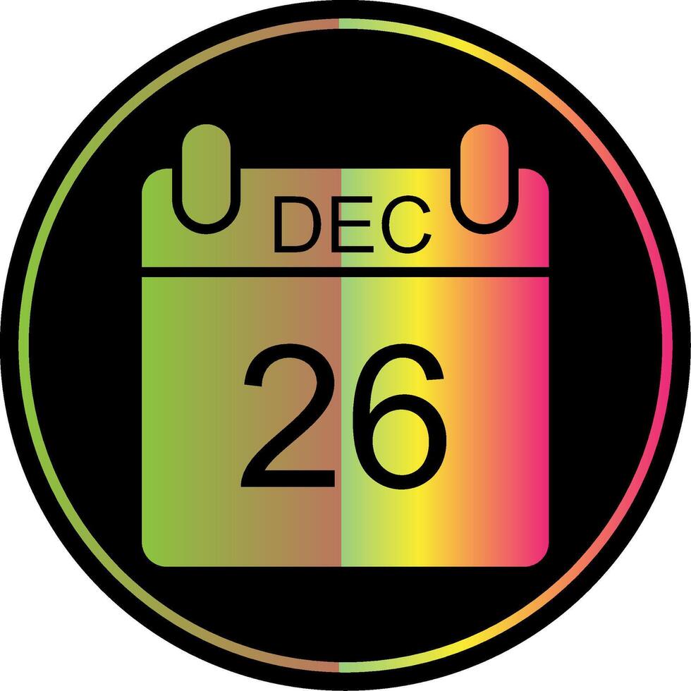 December Glyph Due Color Icon Design vector