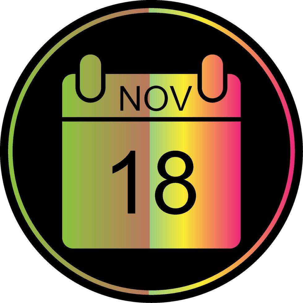 November Glyph Due Color Icon Design vector