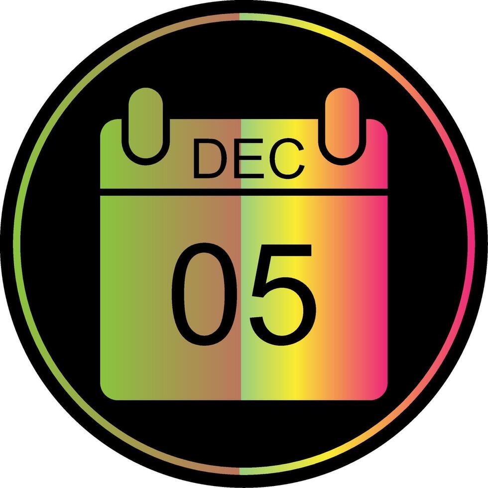 December Glyph Due Color Icon Design vector