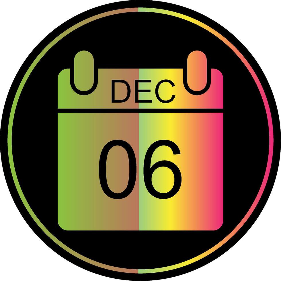 diciembre glifo debido color icono diseño vector