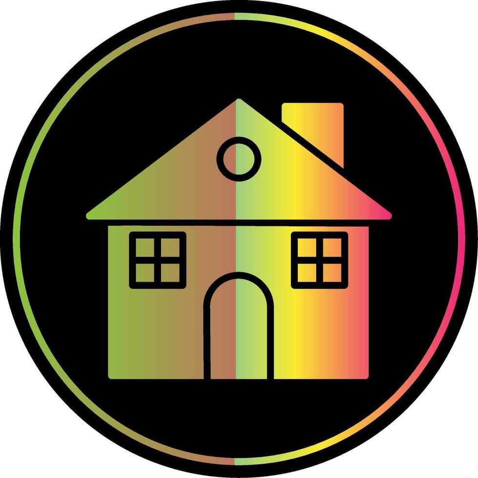 Home Glyph Due Color Icon Design vector