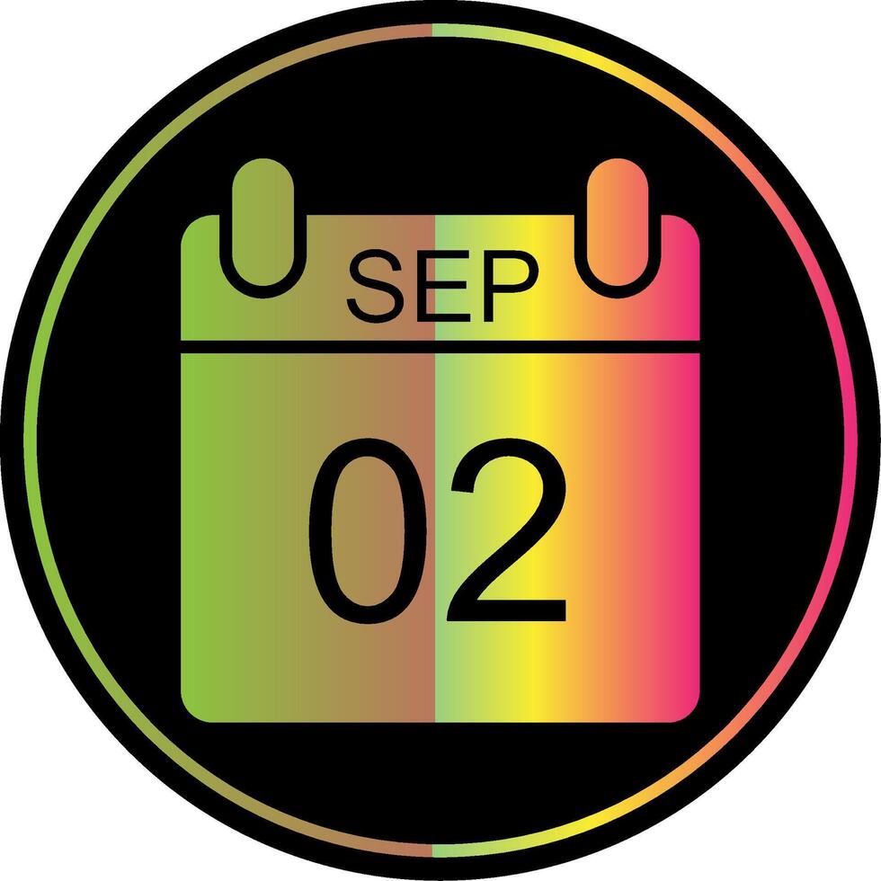 September Glyph Due Color Icon Design vector