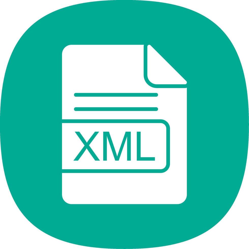 XML File Format Glyph Curve Icon Design vector