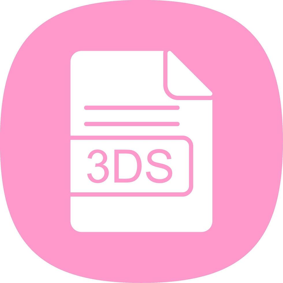 3DS File Format Glyph Curve Icon Design vector