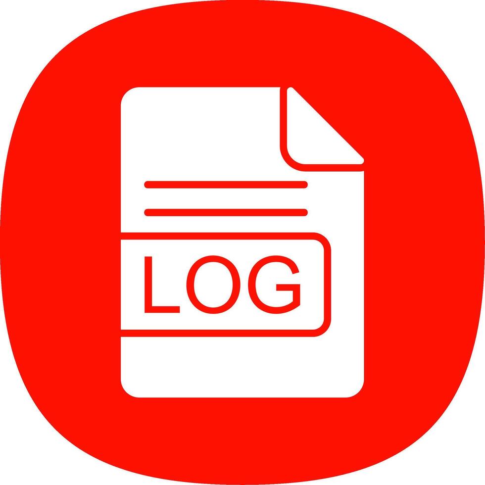 LOG File Format Glyph Curve Icon Design vector