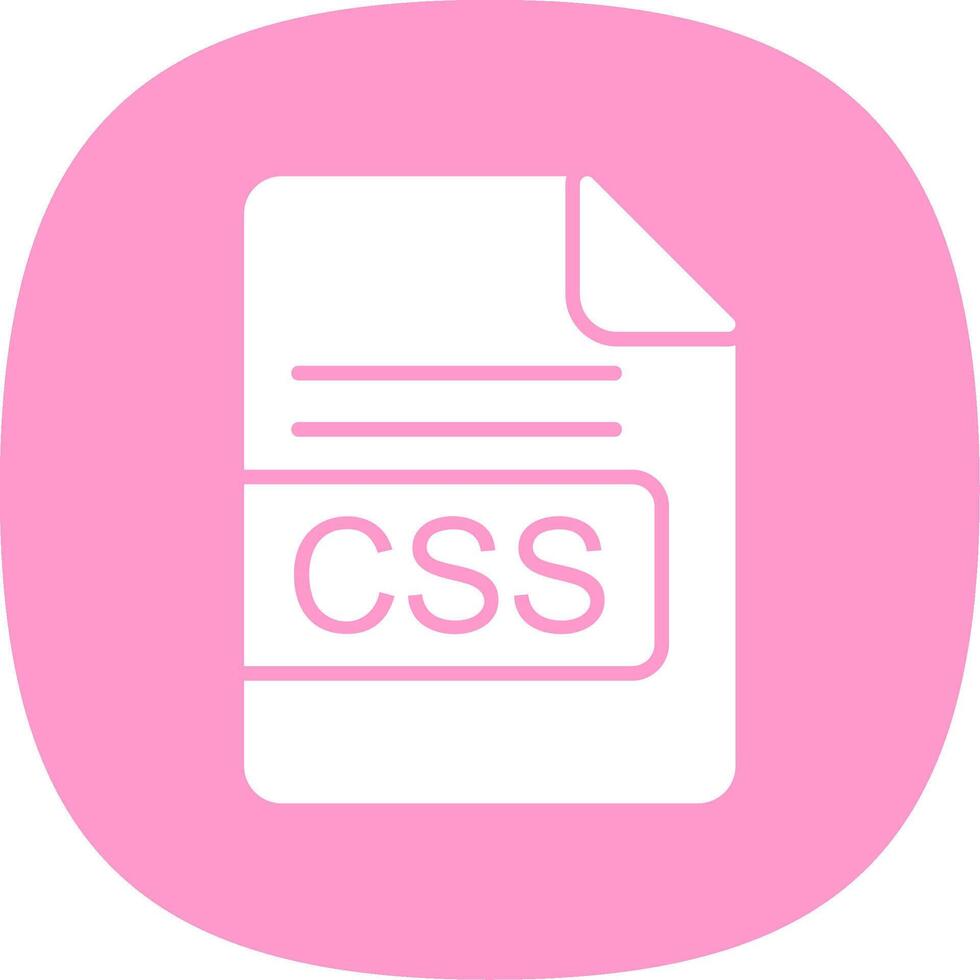 CSS File Format Glyph Curve Icon Design vector