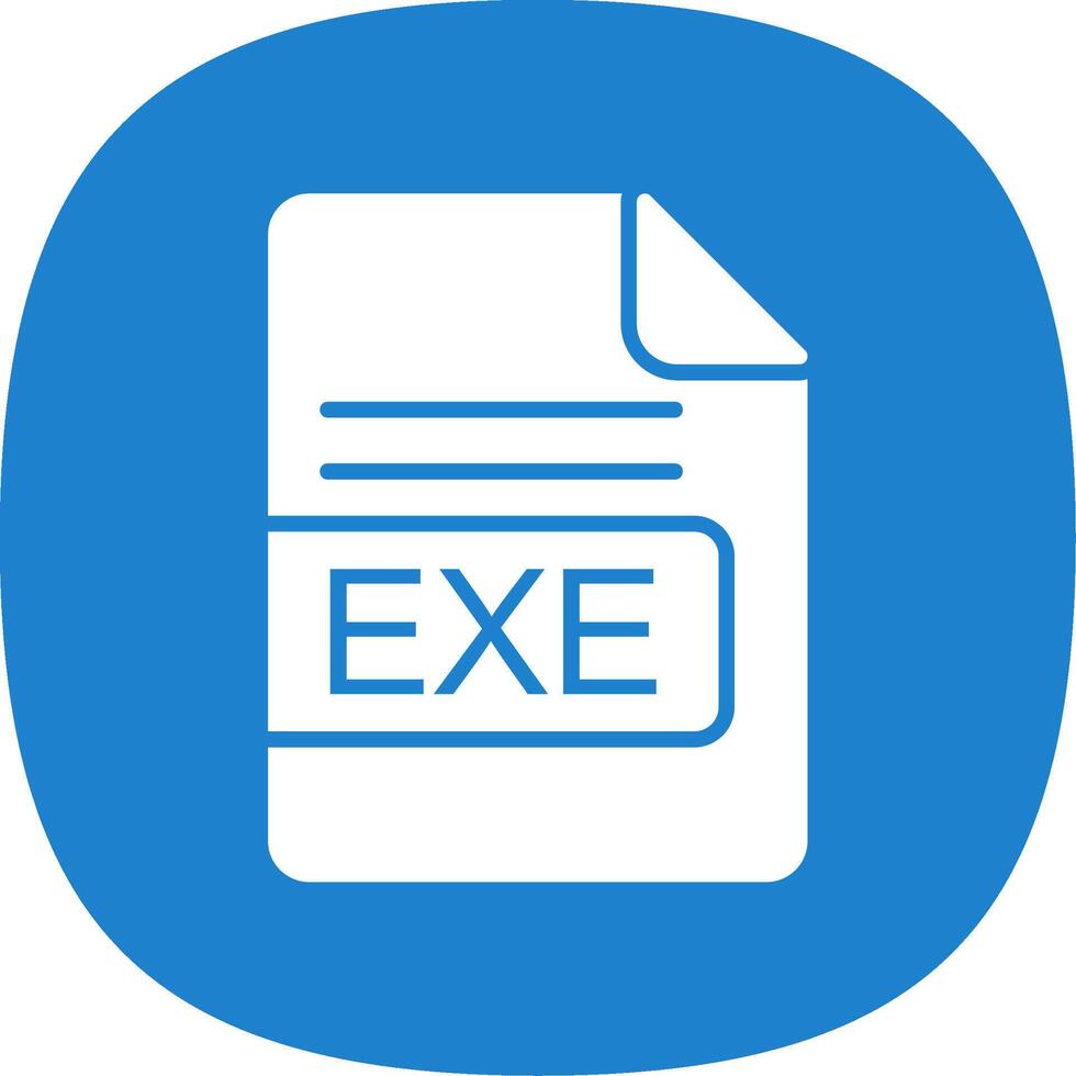 EXE File Format Glyph Curve Icon Design vector