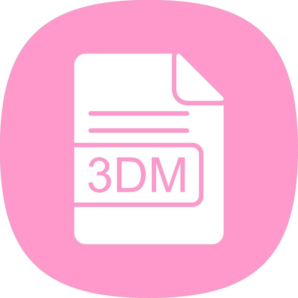 3DM File Format Glyph Curve Icon Design vector