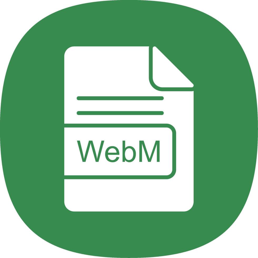 WebM File Format Glyph Curve Icon Design vector