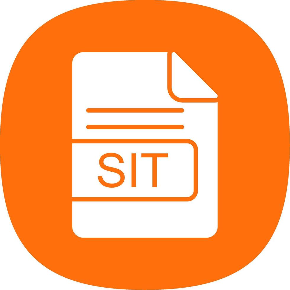 SIT File Format Glyph Curve Icon Design vector
