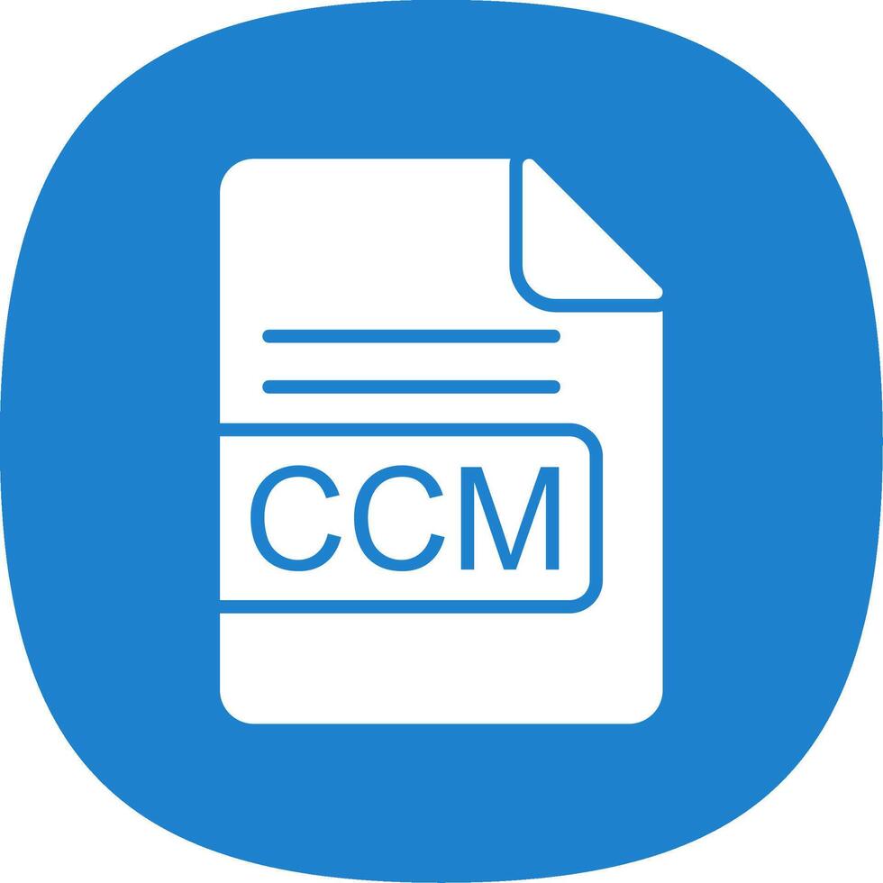 CCM File Format Glyph Curve Icon Design vector