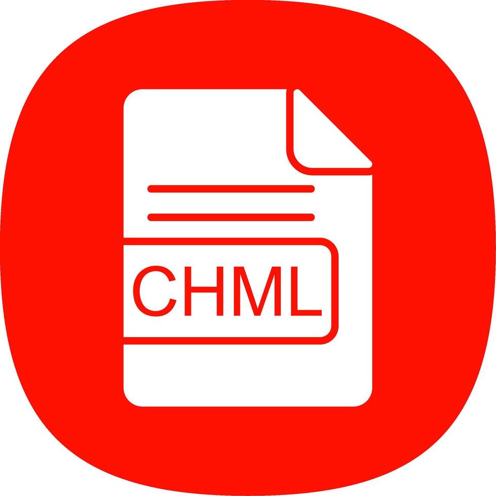 CHML File Format Glyph Curve Icon Design vector