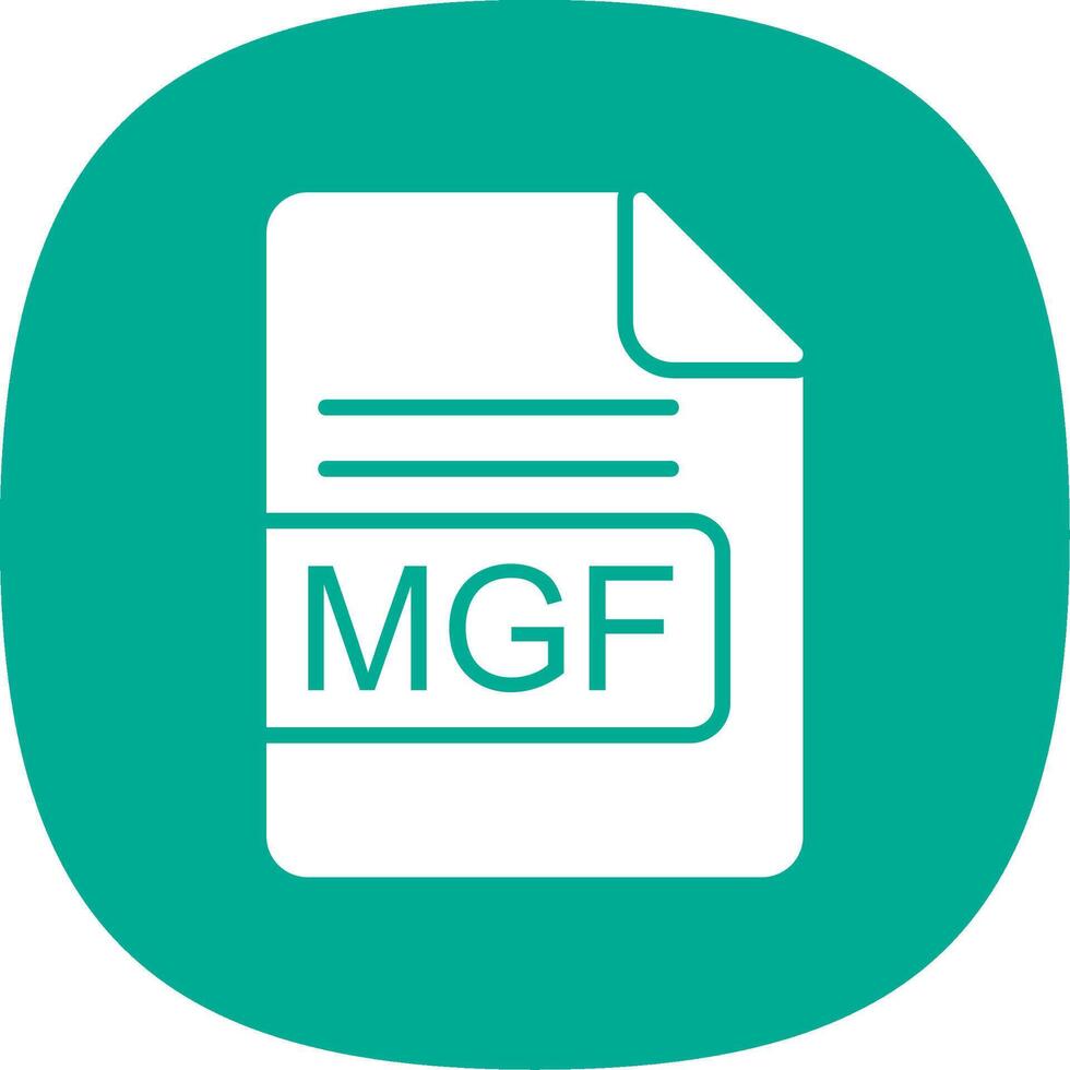 MGF File Format Glyph Curve Icon Design vector