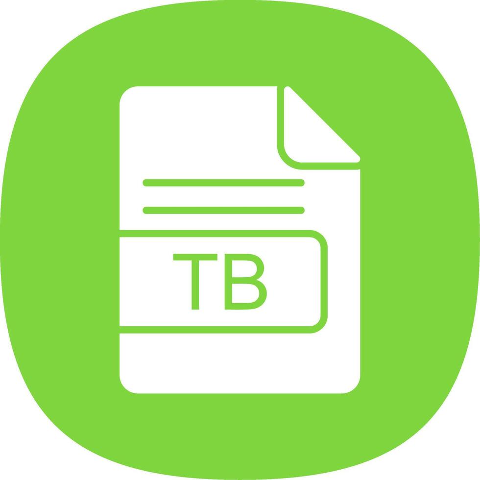 TB File Format Glyph Curve Icon Design vector