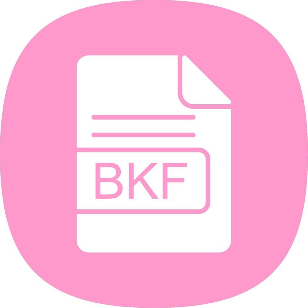 BKF File Format Glyph Curve Icon Design vector