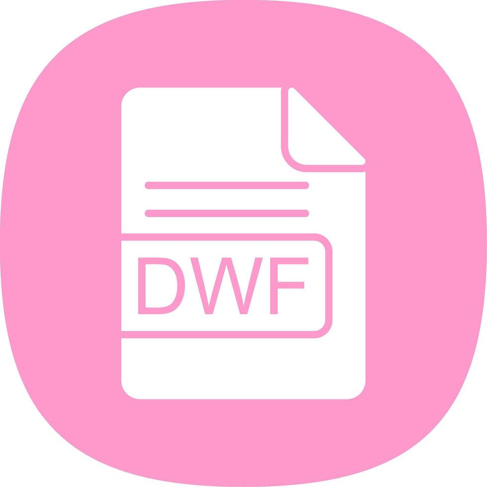 DWF File Format Glyph Curve Icon Design vector