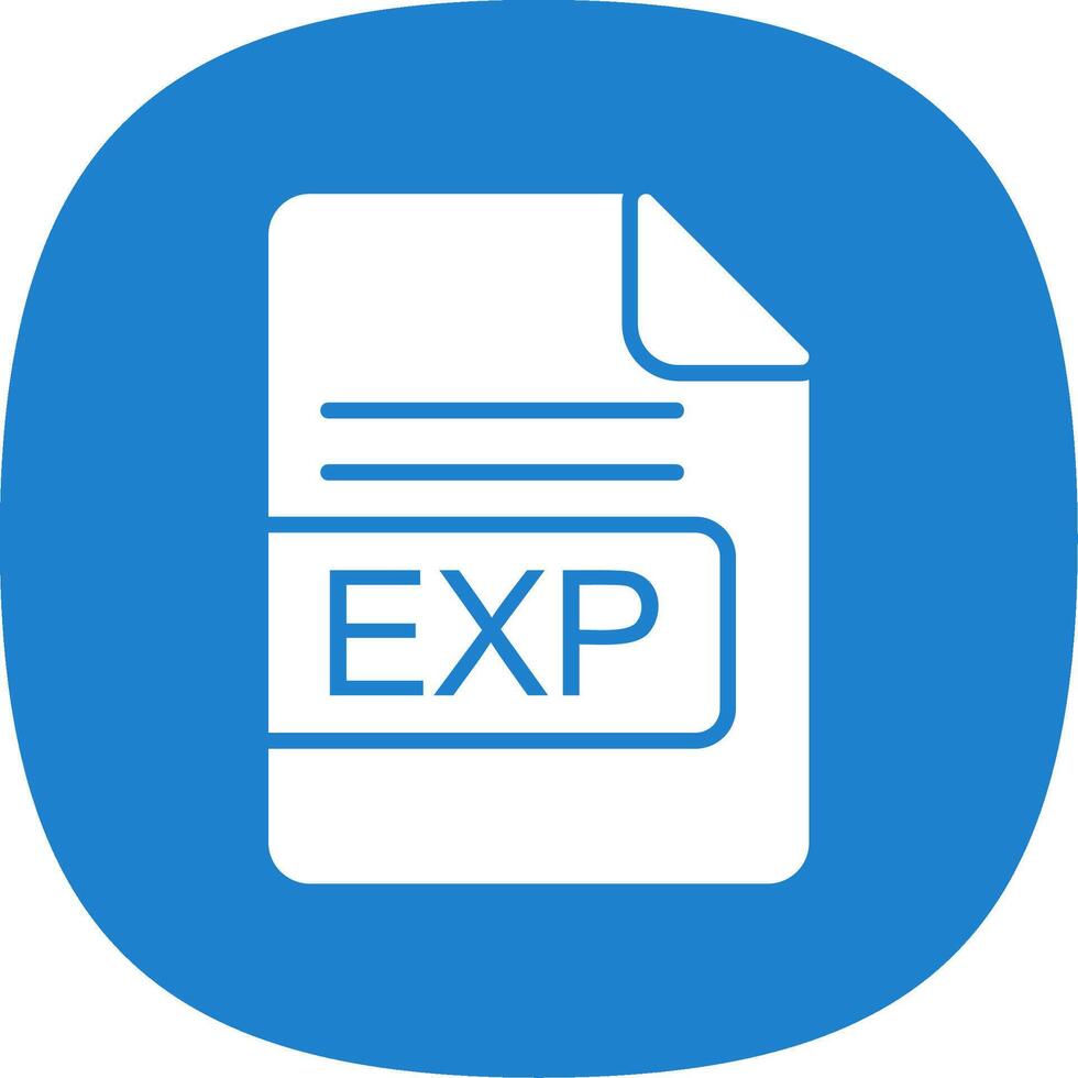 EXP File Format Glyph Curve Icon Design vector