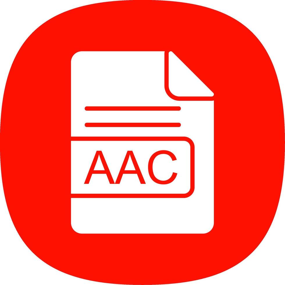 AAC File Format Glyph Curve Icon Design vector