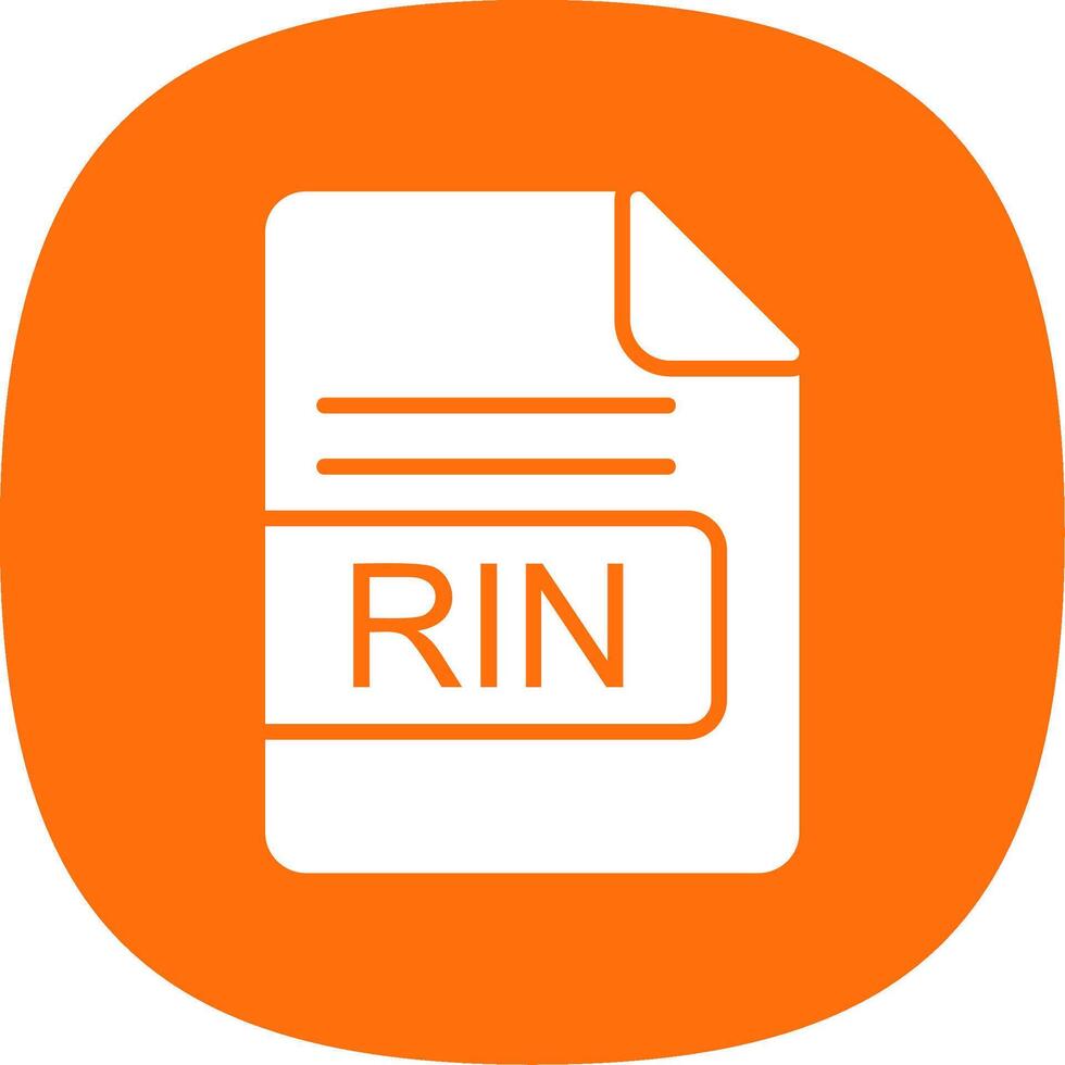 RIN File Format Glyph Curve Icon Design vector