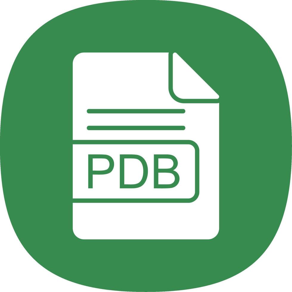 PDB File Format Glyph Curve Icon Design vector