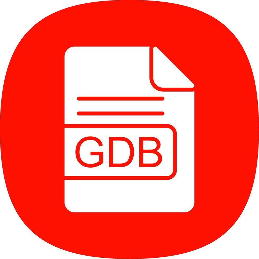 GDB File Format Glyph Curve Icon Design vector