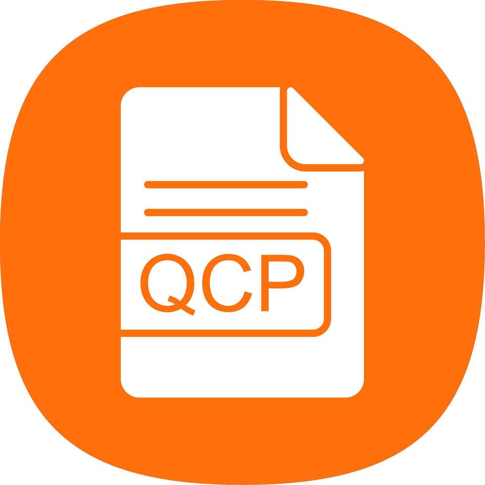 QCP File Format Glyph Curve Icon Design vector