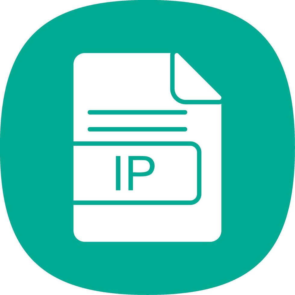 IP File Format Glyph Curve Icon Design vector