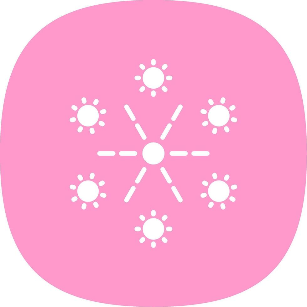 Sparkle Glyph Curve Icon Design vector