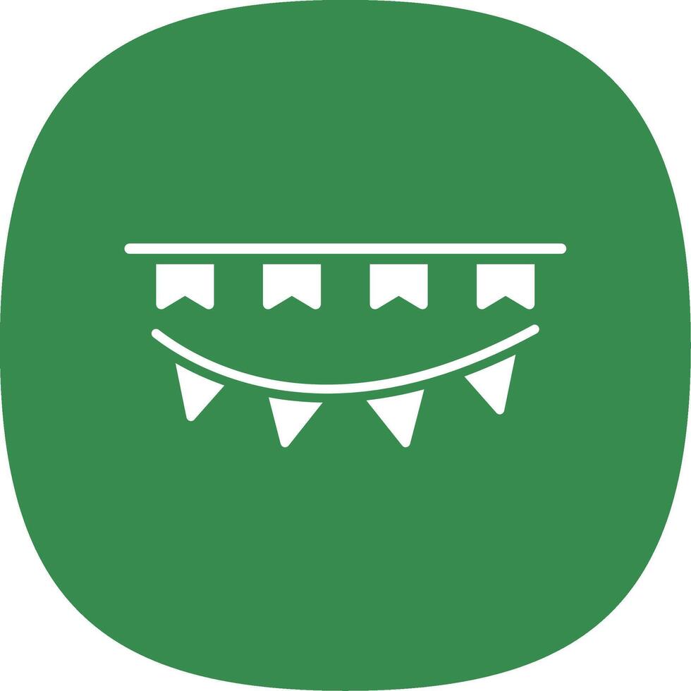 Bunting Glyph Curve Icon Design vector