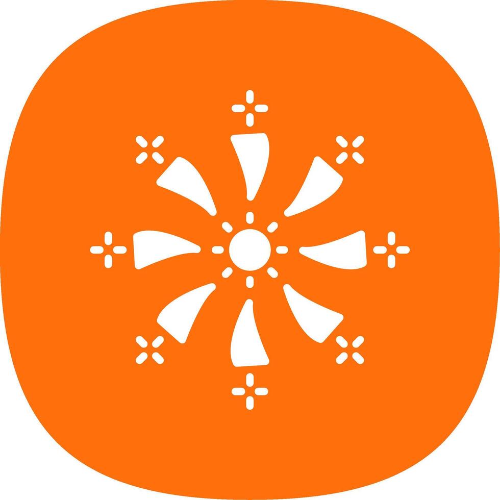 Firework Glyph Curve Icon Design vector