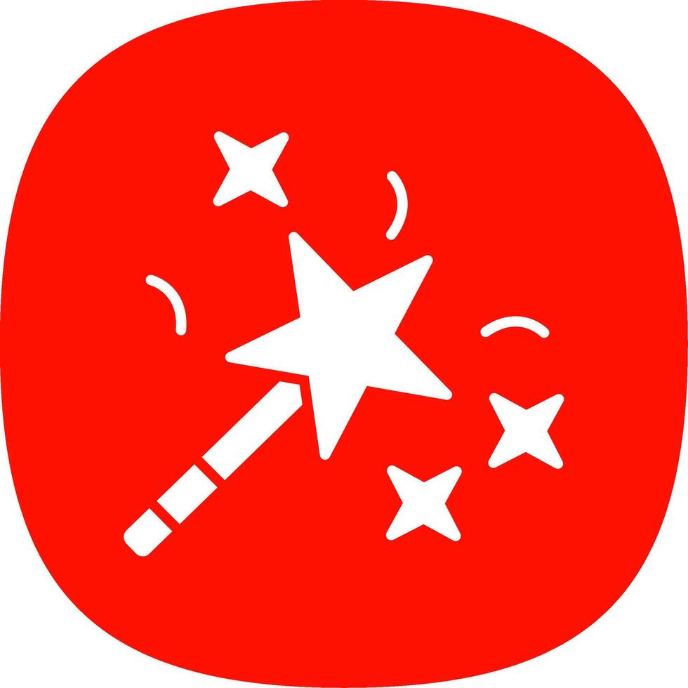 Magic Wand Glyph Curve Icon Design vector