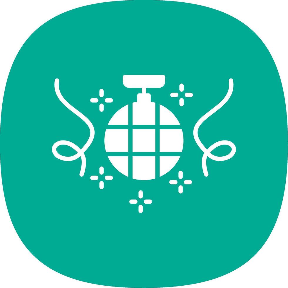 Disco Ball Glyph Curve Icon Design vector