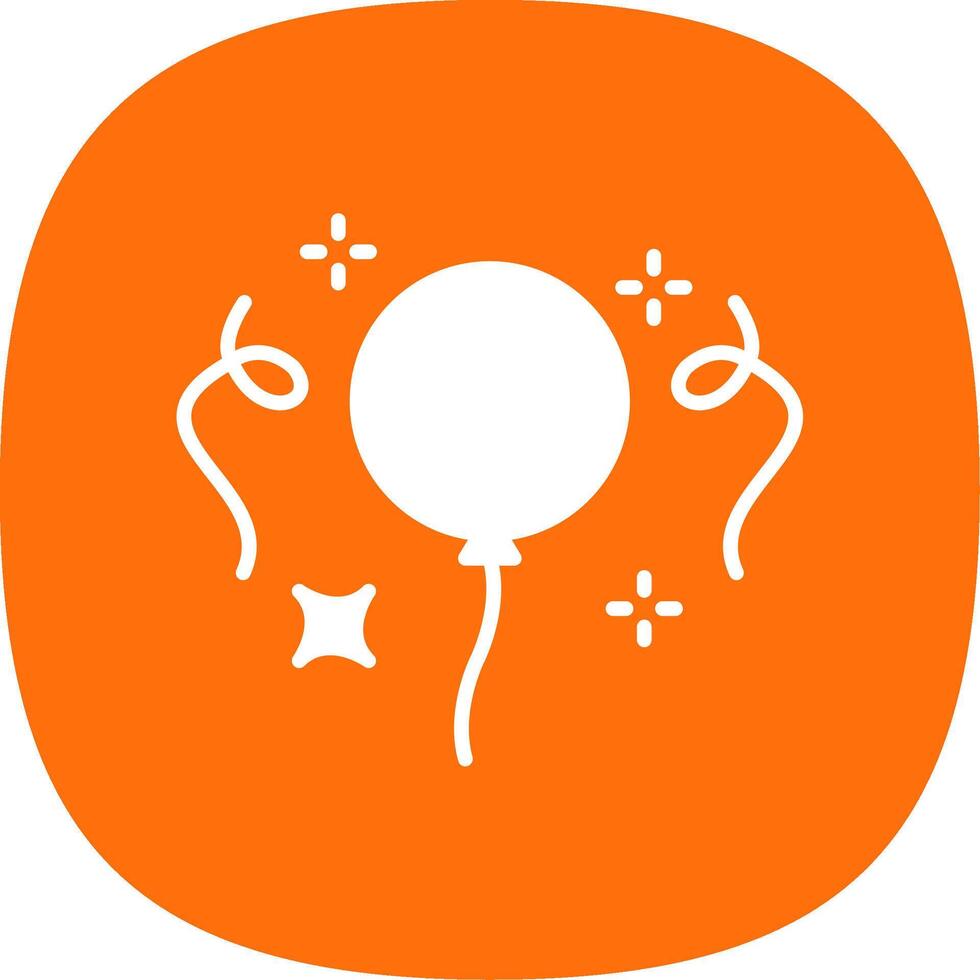 Balloons Glyph Curve Icon Design vector