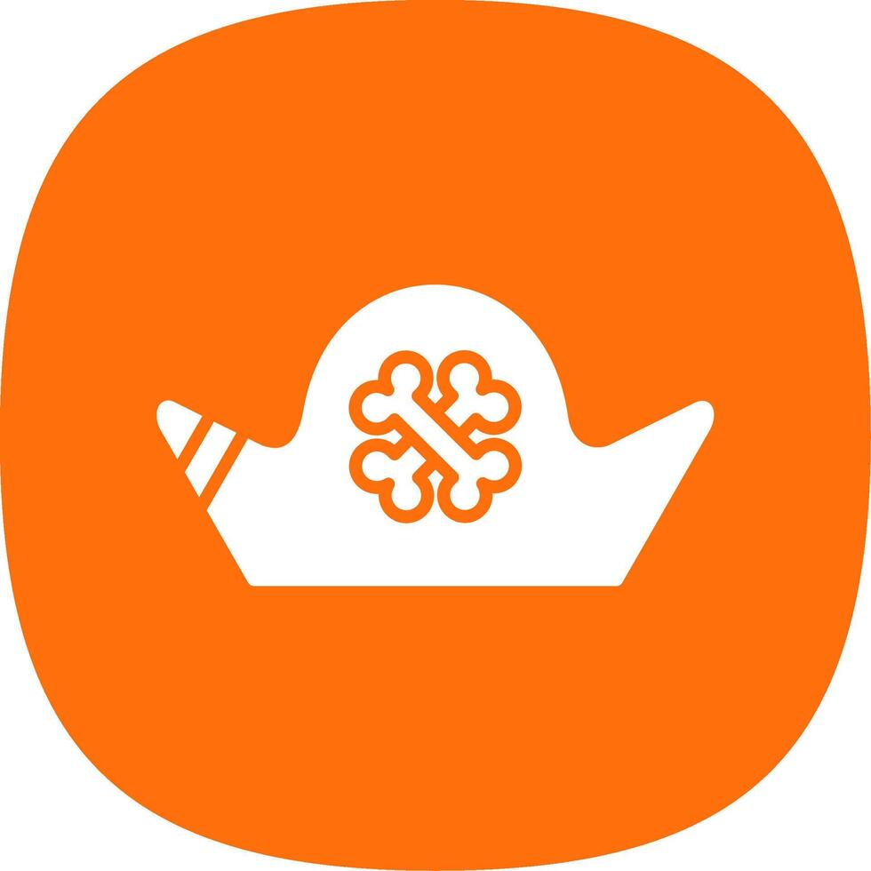 Pirate Hat Glyph Curve Icon Design vector